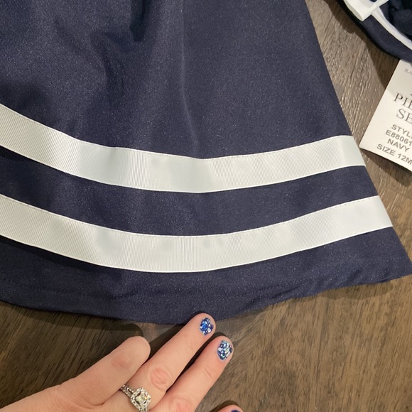 Rare Editions 3 piece 12 month navy and white sailor dress, hat, and bloomers 💕 - Picture 9 of 11